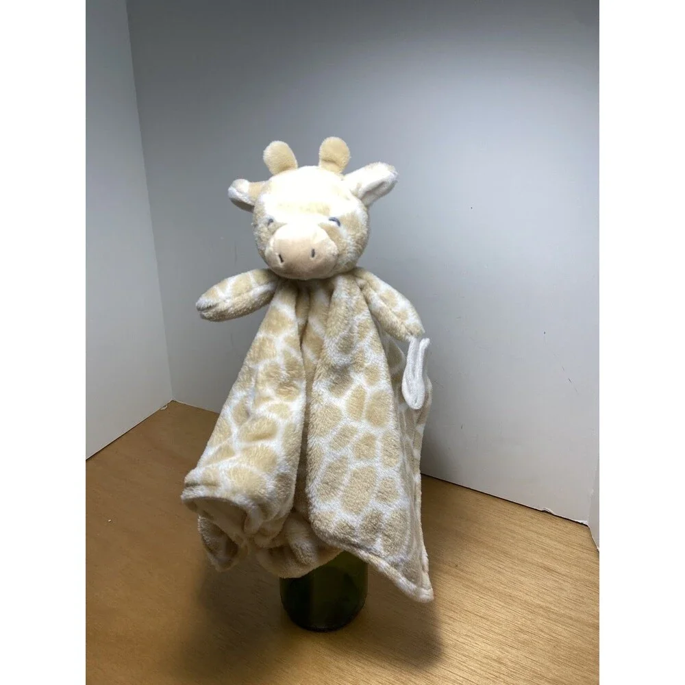 Carters  Securty Blankie Lovey Giraffe Spotted Child of Mine w Pacifier Holder